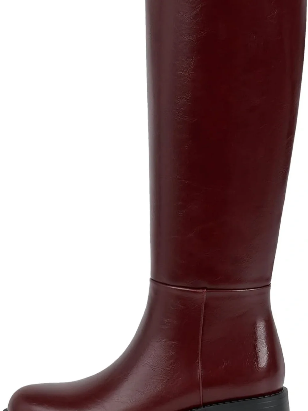Women's Tall Leather Riding Boots - Burgundy (nwob)